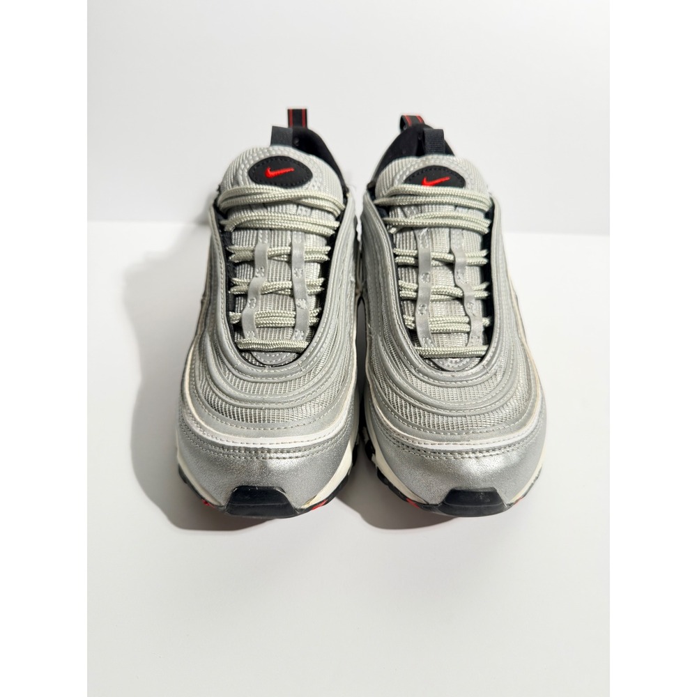 Nike Air Max 97 Silver Bullet Womens Size 7 Metallic Silver Red DQ9131-002 - Picture 3 of 7
